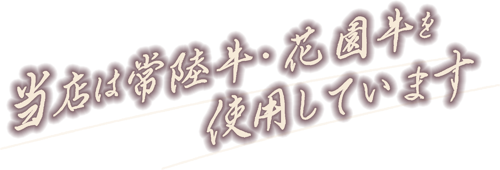 当店は常陸牛・花園牛を使用しています